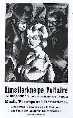 Affisch från premiären för Cabaret Voltaire 1916