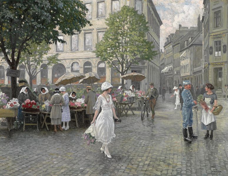 Paul Fischer (1860-1934) - Højbro Plads, København (1921) 