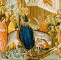 Pietro Lorenzetti - Intåget i Jerusalem. 1320 (Wiki Commons)