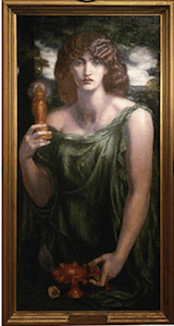 Prerafaeliten Rosettis bild av Mnemosyne, Minnets gudinna