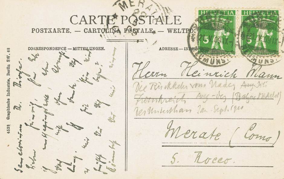 "Hier lebe ich entsagungsvoll, aber doch nicht ohne Abwechslung“, (Thomas till Heinrich från sanatoriet)