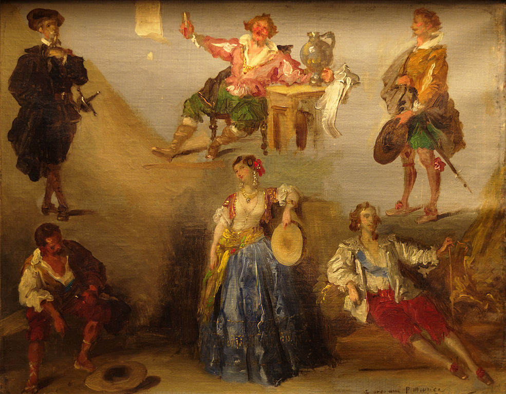 Six personnages de Victor Hugo av Louis Boulanger